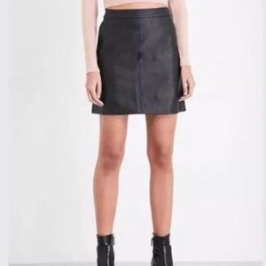 Topshop Vegan Leather Mini Skirt in Black (4 but fits like 2)